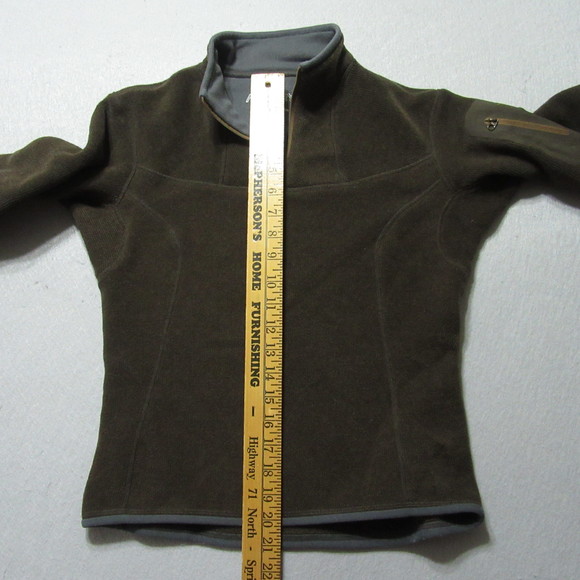 Arc'teryx Womens Sweater Sz S Brown Pullover Quarter Zip Mock Neck Stretch - Picture 7 of 9
